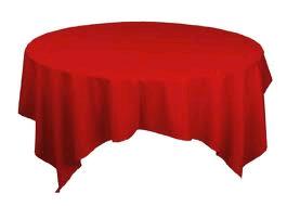 Rental store for 54 X54  OVLY TABLECLTH, RED in Spartanburg SC