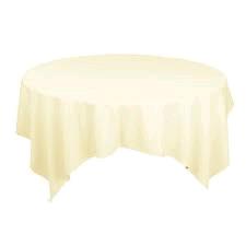 Rental store for 72 X72  OVERLAY TABLECLTH, IVORY in Spartanburg SC