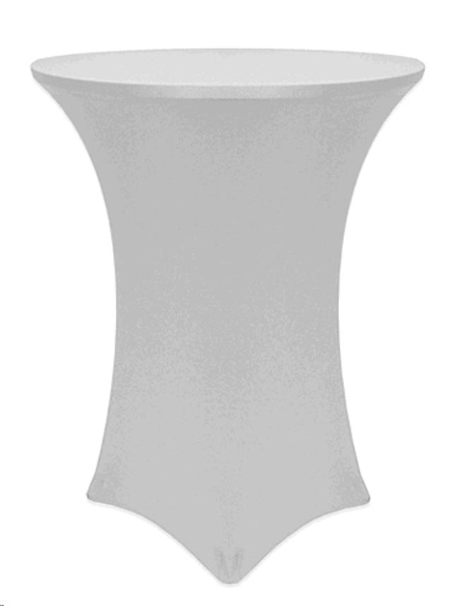 Rental store for 36  Spandex Table Cover - Silver 36R-42 in Spartanburg SC