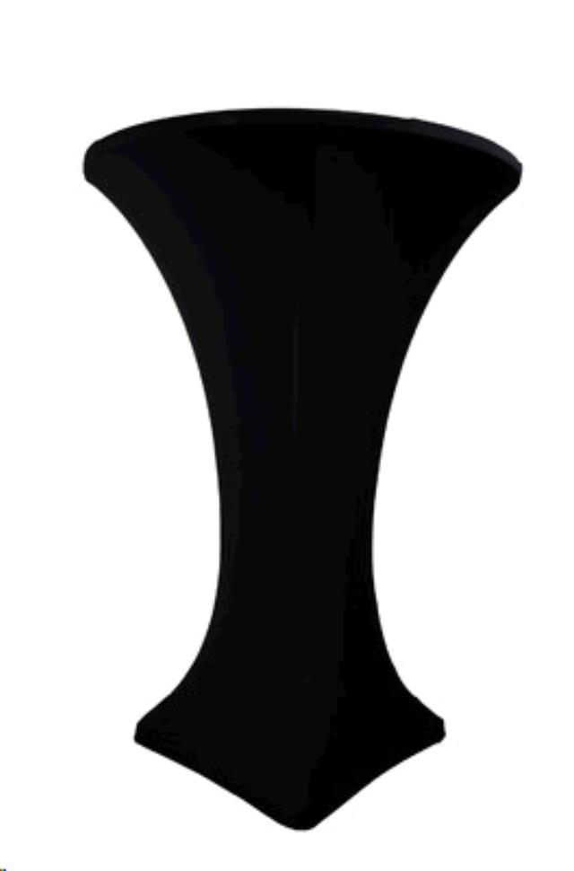 Rental store for 30  SPANDEX TABLE COVER - BLACK 30R-42 in Spartanburg SC