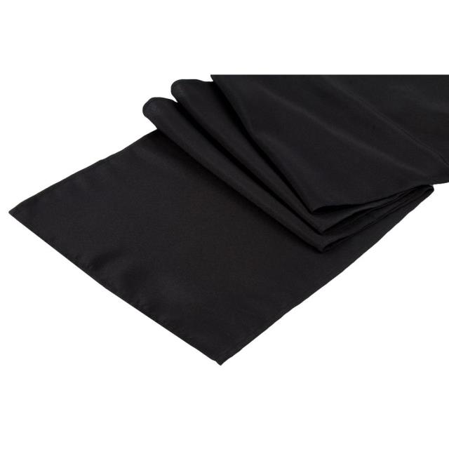 Rental store for TABLE RUNNER, BLACK 13 X108  POLYESTER in Spartanburg SC