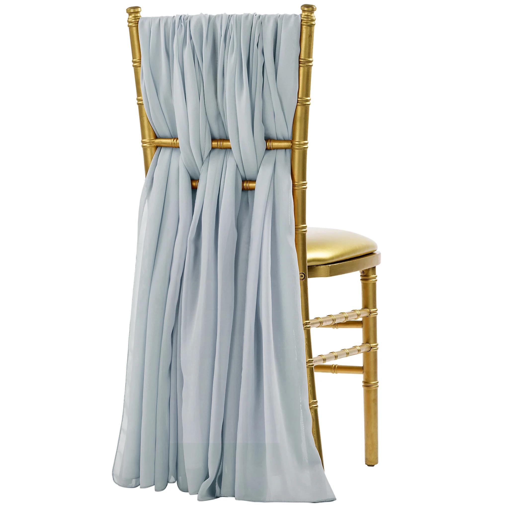 Rental store for CHAIR SASH DUSTY BLUE CHIFFON in Spartanburg SC