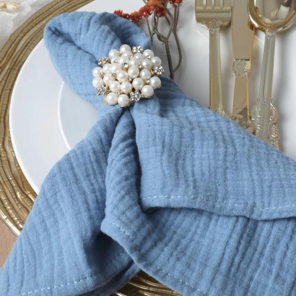 Rental store for NAPKINS DUSTY BLUE COTTON GAUZE CRINKLE in Spartanburg SC
